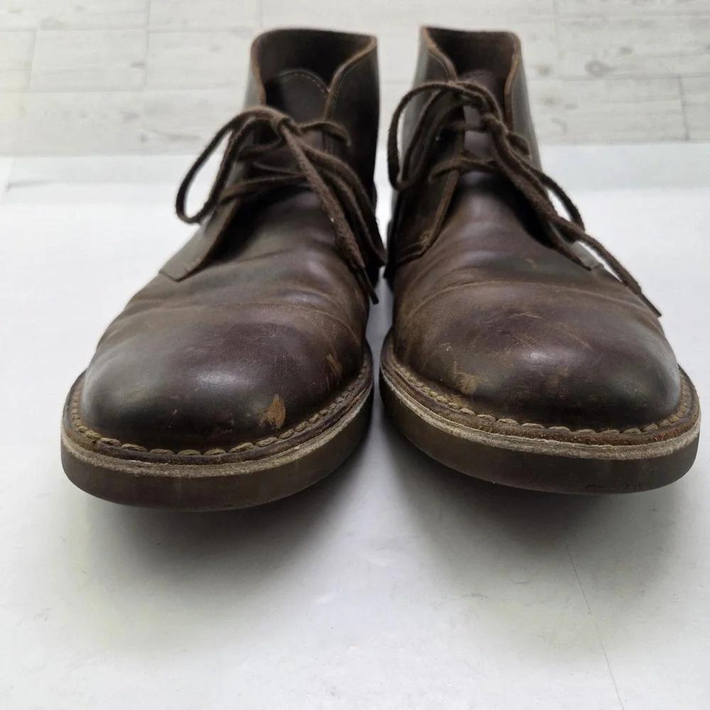 Clarks Chukka Boots Mens 11.5 Brown Leather Desert Heritage Dark Academia Casual